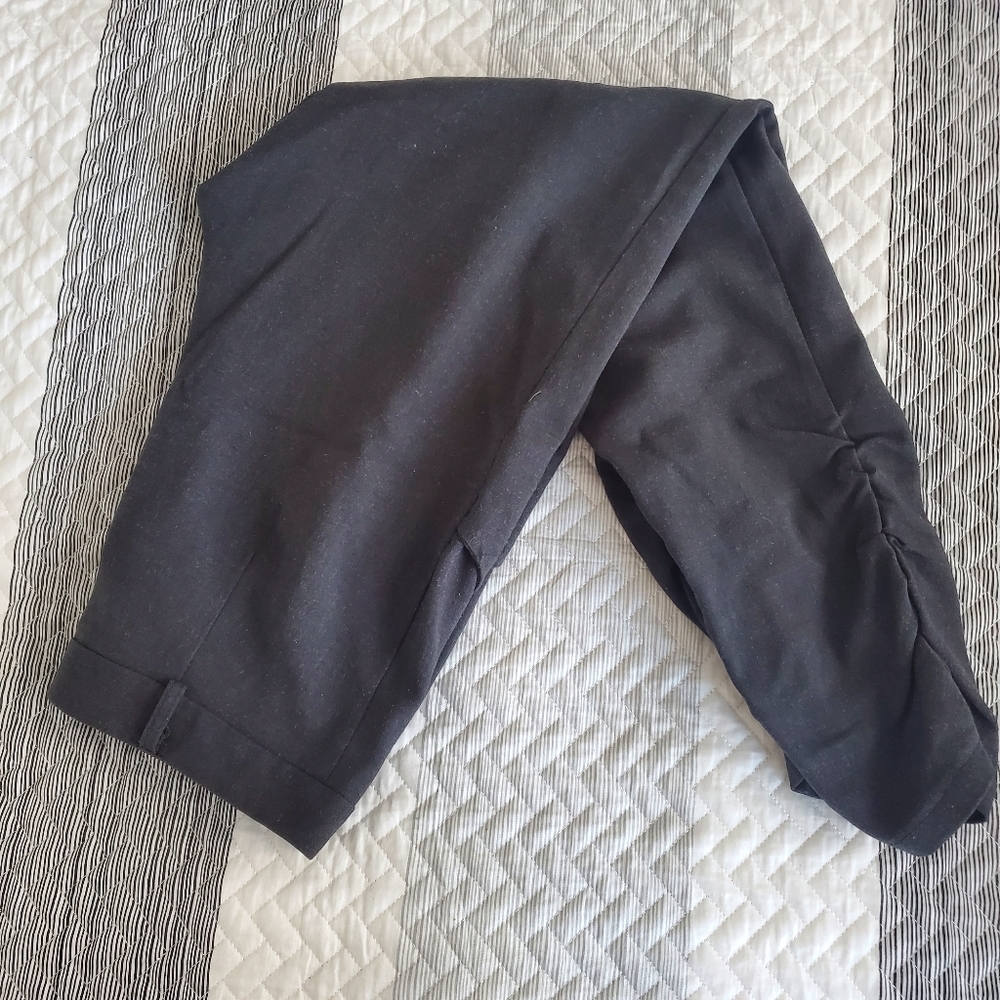 Women High Waisted Trousers Baggy Ruched Ankle Sz 10 Gray Pleated Front Vintage